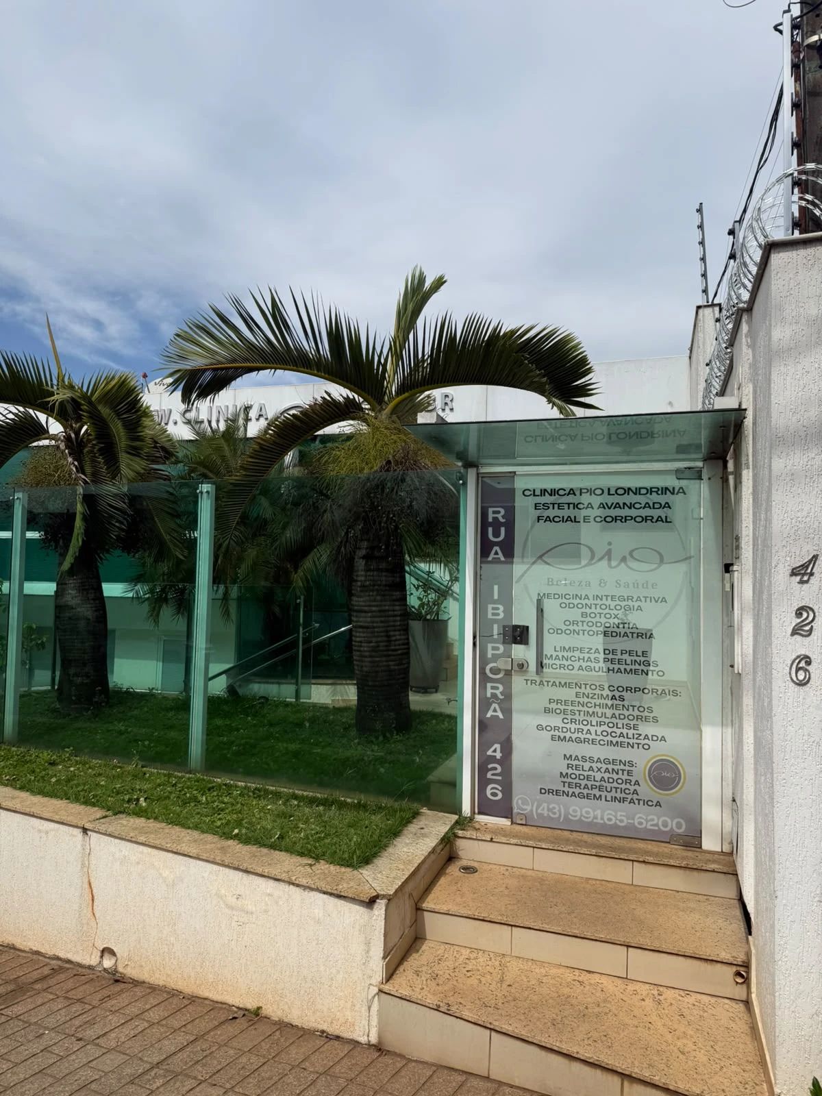 Fachada da Clínica PIO, na Rua Ibiporã, 426, em Londrina